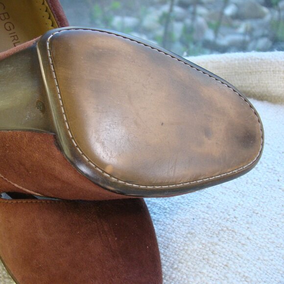 BCBGirls Max Azria brown genuine suede mary jane stiletto pumps, size 9 - Picture 6 of 7